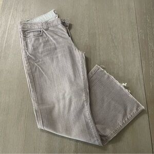 To the Max wide flare leg gray jean womens size 32 casual denim raw hem 27.5”Ins